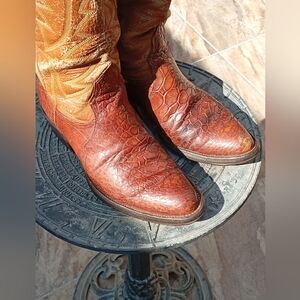 Pre Ban Nocona Sea Turtle Honey Leather Men's Boots